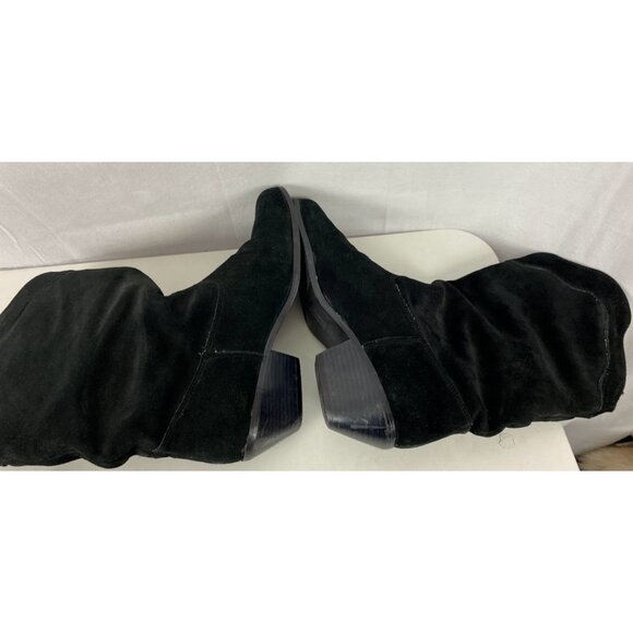 AJ Valenci Studded  80's Black Suede Cowboy Boots Women's 9M. - Picture 6 of 9